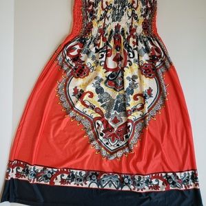 Strapless multi-colored dress